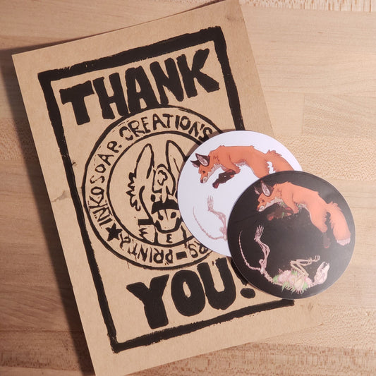 Life and Death Foxes Sticker