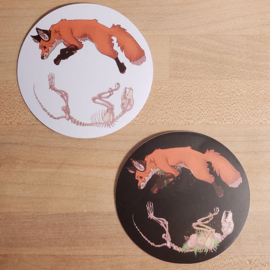 Life and Death Foxes Sticker